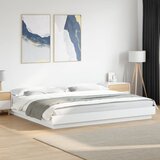 Maison Chic Posteljni okvir - Dvoposteljna postelja - Zakonska postelja bel 180x200 cm inženirski les-J2974, (21770262) | Shoptok.si
