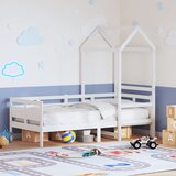 vidaXL Dnevna postelja s streho bela 80x200 cm trdna borovina | Shoptok.si