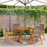 Maison Chic Nastavljivi vrtni stoli - Stol za vrt 4 kosi siv trden akacijev les JS117, (21878348) | Shoptok.si