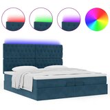  Otomanski okvir kreveta s madracima plavi 200x200cm baršunasti | shoptok.hr