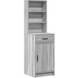  3-delni komplet toaletne mize Siva Sonoma inženirski les, (22094611) | Shoptok.si