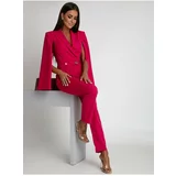 Fasardi Dark pink jumpsuit with slit sleeves