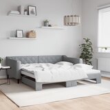  Dnevni krevet na razvlačenje svjetlosivi 100x190 cm od tkanine | shoptok.hr