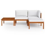  Vrtni set za sjedenje od 4 dijela s jastucima, krem drvo, akacija i uže | shoptok.hr