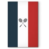  Slika - Black Badminton Rackets Against the Backdrop of the French Flag 40x60 Akustična | shoptok.hr
