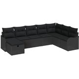  Set sofe s jastukom s pohranom Crna poliratan | shoptok.hr