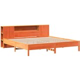 vidaXL Krevet s regalom za knjige bez madraca 200x200 cm od borovine Cijene