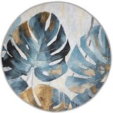 Mila Home modra pralna okrogla preproga ø 150 cm golden leaves – | Shoptok.si
