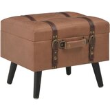 The Living Store Stolček s prostorom za shranjevanje 40 cm rjavo umetno usnje - Stol, (21482127) Cene