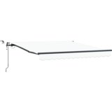 vidaXL Avtomatska retraktibilna tende z LED belo 300x250 cm, Zamenjalno blago za tende za okvir 3x2.5 m belo | Shoptok.si