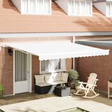 vidaXL Ročno raztegljiva tenda Bela 400x300 cm, Tenda za zamenjavo tkanine za okvir 4x3 m Bela | Shoptok.si