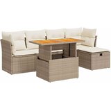  6-dijelni set vrtnih sofa s jastucima bež od poliratana bagrem | shoptok.hr
