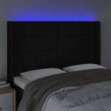  Uzglavlje crno 147 x 16 x 118/128 cm od tkanine | shoptok.hr