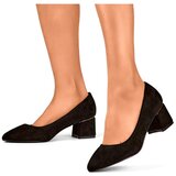 primohurt Black suede low-heeled pumps, comfortable women's shoes | Shoptok.si