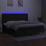  box spring s madracem LED crni 200x200 cm od tkanine | shoptok.hr
