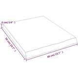  Kupaonska radna ploča 40x50x4 cm netretirano masivno drvo | shoptok.hr