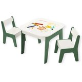 Kinder Home Dječji stol sa stolicama 4 u 1 GINGER HOME, 2 ploče, crna ploča i ploča za slaganje konstrukтора tipa LEGO, Forest | shoptok.hr