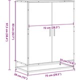 vidaXL Omarica za čevlje rjavi hrast 75x38x97,5 cm inž. les in kovina | Shoptok.si