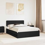  Krevetna konstrukcija Crna 140 x 190 cm Konstrukcijsko drvo | shoptok.hr