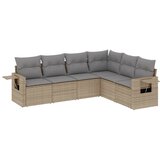  The Living Store Vrtna sedežna garnitura 6-delna z blazinami bež poli ratan - Vrtna Sedežna Garniture, (21452339) | Shoptok.si