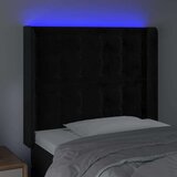  Uzglavlje crno 103x16x118/128 cm baršunasto | shoptok.hr