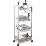 vidaXL Voziček za shranjevanje 4-nadstropna prozoren 37x28x68 cm akril | Shoptok.si