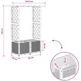  Povišeni krevet s mrežom i krovom Sivi 124,5 x 40 x 138 cm PP | shoptok.hr