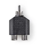 Zvočni adapter RCA moški na 2 ženski zanesljiva povezava, Črna, (5000218668)