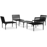  5-dijelna vrtna garnitura s jastucima crna PVC | shoptok.hr
