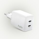 Aqiila Chargebird W2 GAN 45W USB-C + USB-A domači polnilec bela | Shoptok.si