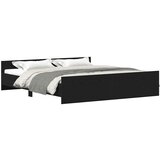  Posteljni okvir brez vzmetnice črn hrast 180x200 cm inženirski les, (5000022755) | Shoptok.si