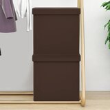 The Living Store Zložljiv stolček s prostorom za shranjevanje 2 kosa rjav PVC - Stolček S Prostorom Za Shranjevanje, (21481987) Cene