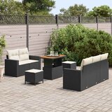  Sjedeća garnitura za vrt 8 kom. 5-Broj sjedala Crna i Krema 90 x 55 x 71 cm | Shoptok.si