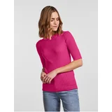 Pieces Dark Pink Womens Ribbed Light Sweater Crista - Women