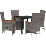  5-delni vrtni jedilni set z blazinami Siva Poli ratan, (22087928) | Shoptok.si