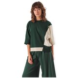 SKFK Puloverji T-Shirt Aloria-Gots - Dark-Green Bež Cene