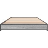 vidaXL Posteljni okvir siva sonoma 75x190 cm inženirski les in kovina, (21128512) | Shoptok.si
