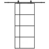 vidaXL drsna vrata z opremo črna 90x205 cm esg steklo, (21749539) | Shoptok.si