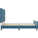 vidaXL Postelja Temno modra 160x200 cm Saten, (22049049) | Shoptok.si