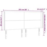  Uzglavlje s ušima tamnoplavo 203x16x118/128 cm baršunasto | shoptok.hr