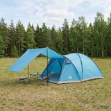  Kabinski šator s krovom Plava 6 osoba Poliester i čelik | Eponuda.com