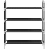  Stalak za cipele s 4 police od metala i netkane tkanine crni | shoptok.hr