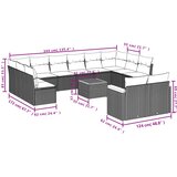  13-dijelni set vrtnih sofa s jastucima poliratan crni | shoptok.hr