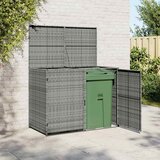 The Living Store Dvojna lopa za smetnjake poli ratan antracitna 148x77x111 cm - Lopa Za Koš Za Smeti, (21751365) | Shoptok.si