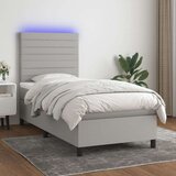  Krevet box spring s madracem LED svjetlosivi 100x200 cm tkanina Cijene