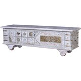 GINER Y COLOMER Skrinja iz mangovega lesa v starani beli barvi, (22147085) | Shoptok.si