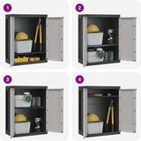 vidaXL Zunanja omara siva in črna 65x37x85 cm PP | Shoptok.si