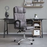  Masažni uredski naslonjač od umjetne kože sivi | shoptok.hr
