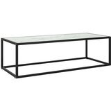 vidaXL Klubska mizica črna z belim marmornim steklom 120x50x35 cm Cene