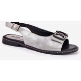 Boto Flat Sandals With Decoration Eco Leather Silver Lilria | Shoptok.si